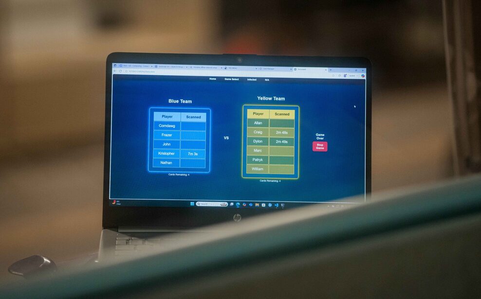 Image of the web dashboard for the airsoft project